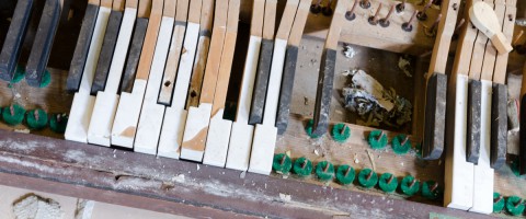 damaged piano keys