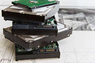 Stack of internal hard drives