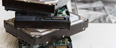 Stack of internal hard drives