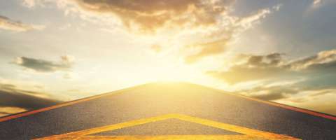 An image of a road ahead with an arrow and the text Disaster Recovery pointing a way forward.
