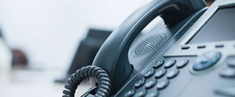 Close-up image of business phone