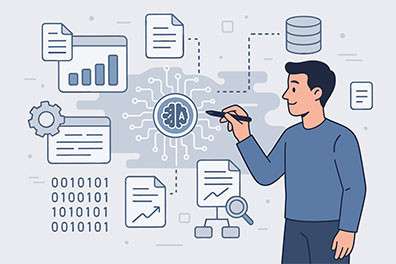 Illustration of various analytical data charts and tables