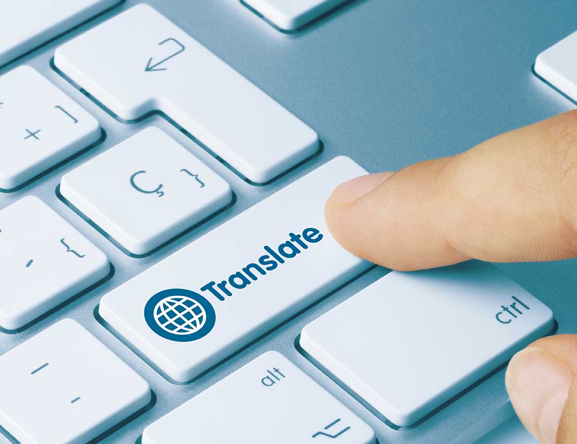 Keyboard with “Translate” keyboard key